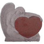 Small Angel Holding Heart 2-2.5x0-6x2-8.5 P5 India Red Fully Carved Angel w/ Roses