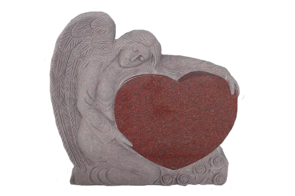 ANG098CAIR.png Large Angel Holding Heart 3-0x0-8x3-0 AP India Red Fully Carved Angel w/ Roses - Image 1