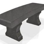 Curved Bench w/ Chamfers 4-0x1-4x0-4 AP Dark Cloud Grey (2) Curved Legs 1-2x0-4x1-2 3" Curve on Seat, Cut From 19" Block