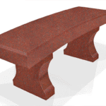 Curved Bench w/ Chamfers 4-0x1-4x0-4 AP India Red (2) Curved Legs 1-2x0-4x1-2 3" Curve on Seat, Cut From 19" Block