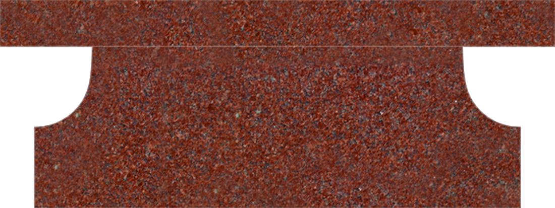 BEN187APIR.png Pedestal Bench 4-0x1-2x0-4 AP India Red Pedestal 3-6x0-8x1-2 - Image 1