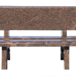 Park Bench 3-0x1-2x0-2 AP Rustic Brown Back 3-0x0-2x1-2; (2) Legs 1-8x0-2.5x2-6