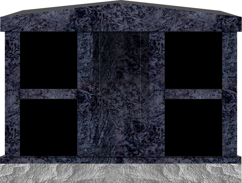 COL178BBJB_4NICHE.png 4 Niche Columbarium w/ Alcove 4-2x1-5x3-2 Bahama Blue/JB Bahama Blue Walls/Jet Black Doors; 2" Margin on Base CFS-L-LP-105 - Image 1