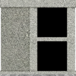 2 Niche Columbarium w/ Alcove 30.5x15.7x37.4 India Grey/JB India Grey Walls/Jet Black Doors; 2" Margin on Base CFS-A-139-inch