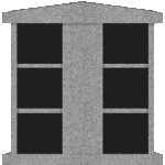 6 Niche Rooftop Columbarium 48x24x42 China Grey/Jet Black China Grey Walls/Jet Black Doors CFS-L-SY-252