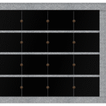 * 16 Niche Columbarium 4-11x1-5.5x4-11 China Grey/Jet Black China Grey Walls/Jet Black Doors; 1 Sided, 4x4 Niches Includes Rosettes & Key CFS-L-064