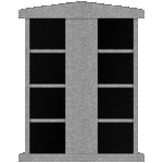 8 Niche Rooftop Columbarium 4-0x2-6x5-1 China Grey /Jet Black China Grey Walls/Jet Black Doors; 1 sided, 2x4 Niches CFS-L-086-INCH