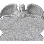 Design 25777 Angel Over Hearts 4-0x0-8x3-0 AP China Grey Fully Carved Angel Holding Double Heart
