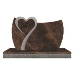 Design 33628 As Shown 3-6x0-6x2-2 AP Rustic Brown custom shape curved die w/ heart U-Sunk pebbled border around heart as shown, on front only