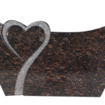 Design 33628 Stippled Heart 3-0x0-6x2-0 AP Tan Brown Curved Die w/ Recessed Stippled Heart on Front Only