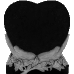 Hands Holding Heart (Design 40023) 2-0x0-8x2-6 AP Jet Black Carved Hand and Flowers