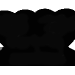 Double Heart 4-0x0-6x2-4 AP Jet Black Contour Only