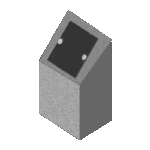 Single Cremation Pillar 1-0x0-9x1-6 P5 China Grey (1) 6x10 core hole with Jet Black lid 1" rosettes and key