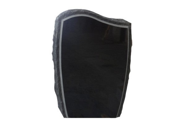 RWV094P2JB.png Rocked Wave 2-2x0-6x3-0 P2 Jet Black sawn bevel, rock border on face -back is flat polished - Image 1