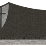 Starburst Cross Design 4-0x0-6x2-4 CustomFinish DarkCloudGrey Carve Starburst Design on front w/polished Cross, rest polis back -flat, polished