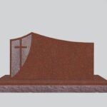 Starburst Cross Design 4-0x0-6x2-4 Custom Finish India Red Carve Starburst Design on front w/polished Cross, rest polis back -flat, polished