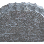 Shell Rock 3-6x0-6x2-2 P2 Bahama Blue Shell Rock Border on Front Only, Back Flat Polished