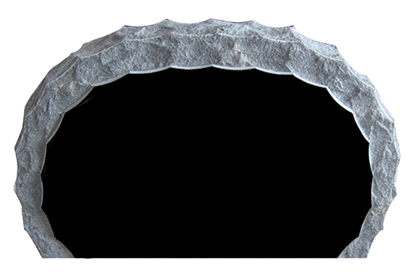 SHR100P2JB.png Shell Rock 3-6x0-6x2-2 P2/BRP Jet Black Shell Rock Border on Front Only, Back Flat Polished - Image 1