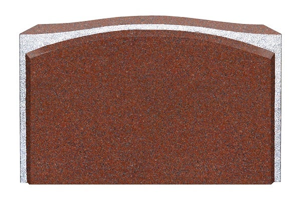 STI020P5IR.png Stippled Border Serptop 3-0x0-6x2-0 P5 India Red Stippled Border, 1/2" Raised Oval Top w/ Polished Chamfers Back Flat Polished - Image 1
